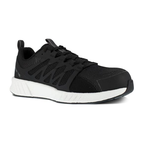 Reebok Work Fusion Flexweave RB413 Women's US 7 Black Composite Toe Shoes ZPO822 - Picture 1 of 10